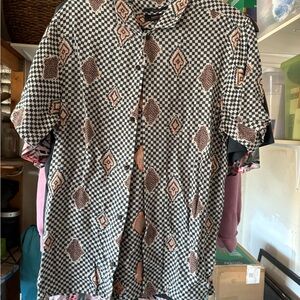 Roark Black and Brown Patterned Button-Down Shirt